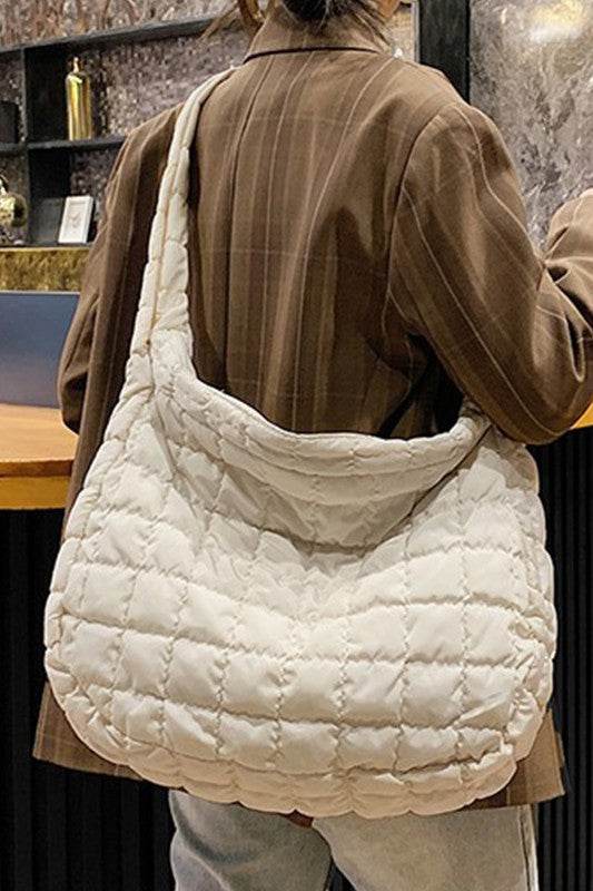 Beige Quilted Jennie Shoulder Bag - Perfect for Beach Wear - Beach Babes Beachwear - Fort Lauderdale