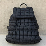 Babe Beachwaer black Puffer Backpack Lightweight with quilted design and top handle