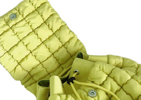 Babe Beachwear yellow Puffer Backpack Lightweight with quilted design and drawstring closure