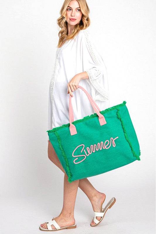 Chic Oversized Fringe Tote for Beach Wear Adventures - Beach Babes Beachwear - Fort Lauderdale