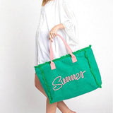 Chic Oversized Fringe Tote for Beach Wear Adventures - Beach Babes Beachwear - Fort Lauderdale
