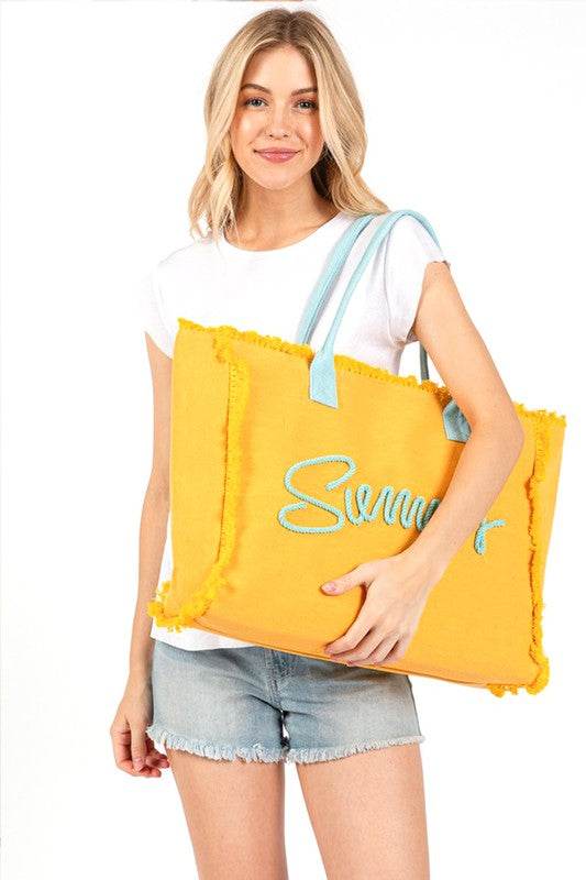 Chic Oversized Fringe Tote for Beach Wear Adventures - Beach Babes Beachwear - Fort Lauderdale