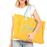 Chic Oversized Fringe Tote for Beach Wear Adventures - Beach Babes Beachwear - Fort Lauderdale