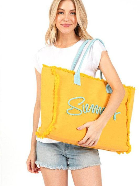 Chic Oversized Fringe Tote for Beach Wear Adventures - Beach Babes Beachwear - Fort Lauderdale