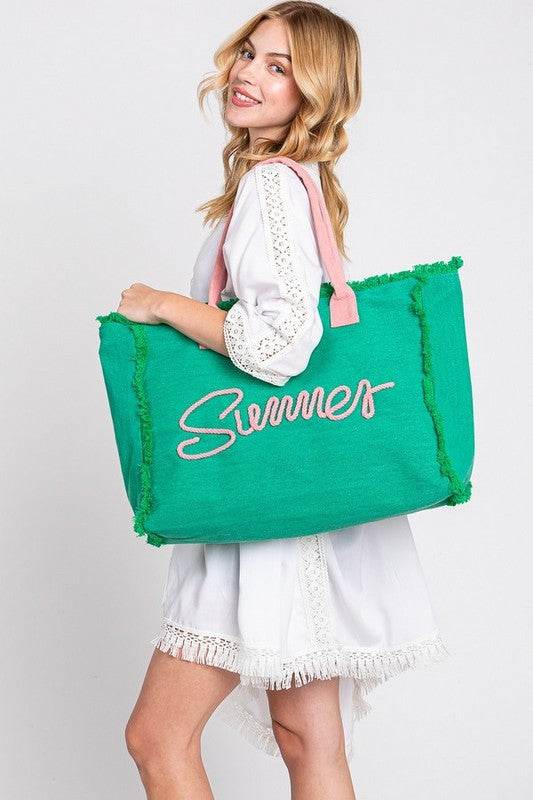 Chic Oversized Fringe Tote for Beach Wear Adventures - Beach Babes Beachwear - Fort Lauderdale