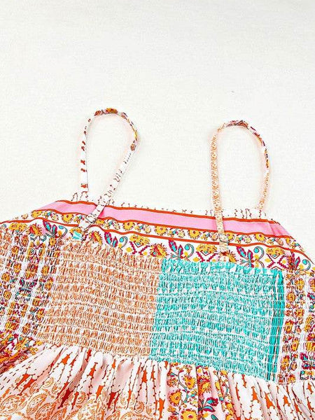 Boho Patchwork Square Neck Sundress - Resort Wear Delight - Beach Babes Beachwear - Fort Lauderdale