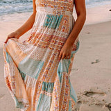 Boho Patchwork Square Neck Sundress - Resort Wear Delight - Beach Babes Beachwear - Fort Lauderdale