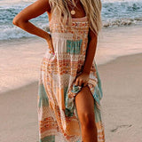 Boho Patchwork Square Neck Sundress - Resort Wear Delight - Beach Babes Beachwear - Fort Lauderdale
