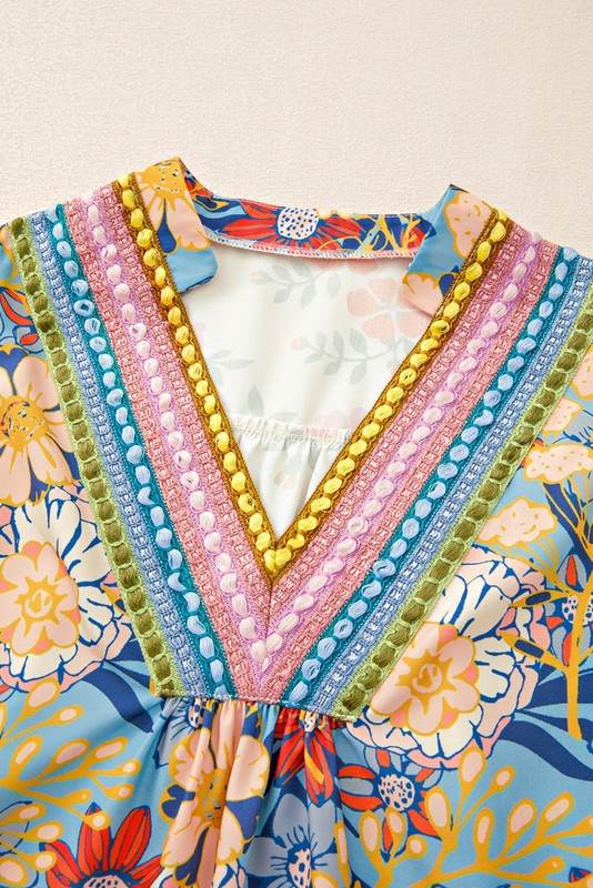Boho Floral Multicolor Blouse - Perfect Beach Wear - Beach Babes Beachwear - Fort Lauderdale