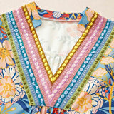 Boho Floral Multicolor Blouse - Perfect Beach Wear - Beach Babes Beachwear - Fort Lauderdale
