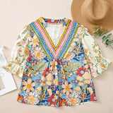 Boho Floral Multicolor Blouse - Perfect Beach Wear - Beach Babes Beachwear - Fort Lauderdale