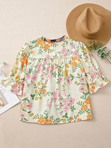 Boho Floral Multicolor Blouse - Perfect Beach Wear - Beach Babes Beachwear - Fort Lauderdale
