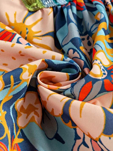 Boho Floral Multicolor Blouse - Perfect Beach Wear - Beach Babes Beachwear - Fort Lauderdale