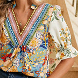 Boho Floral Multicolor Blouse - Perfect Beach Wear - Beach Babes Beachwear - Fort Lauderdale