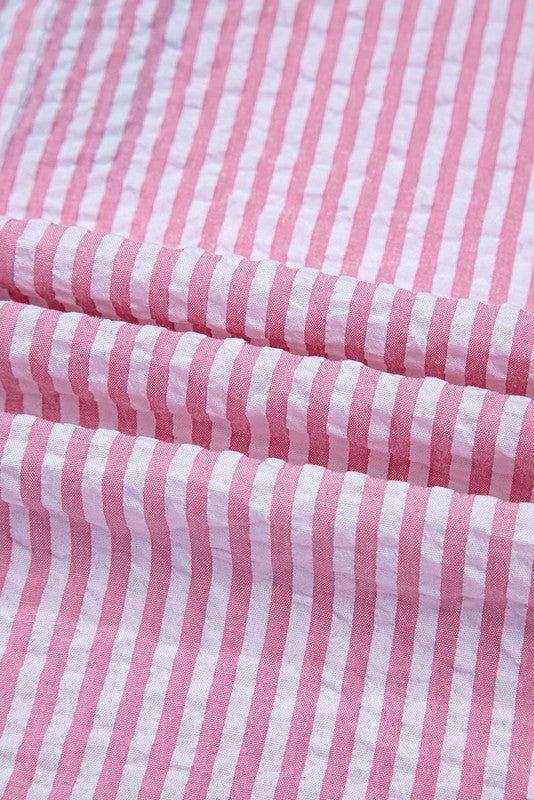 Pink Striped V-Neck Dolman Blouse | Beach Wear - Beach Babes Beachwear - Fort Lauderdale