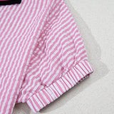 Pink Striped V-Neck Dolman Blouse | Beach Wear - Beach Babes Beachwear - Fort Lauderdale