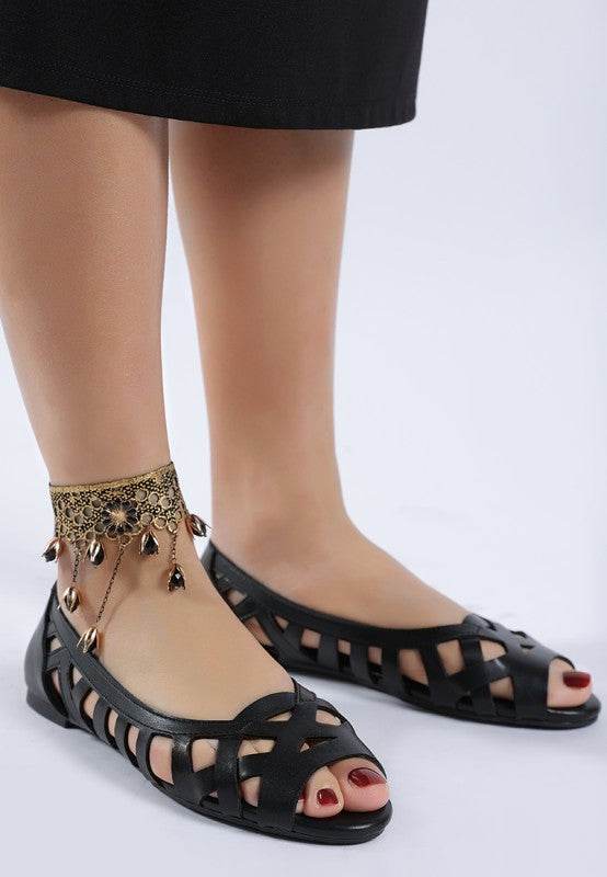 Chic Woven Peep Toe Flat Sandals - Beach Babes Beachwear - Fort Lauderdale
