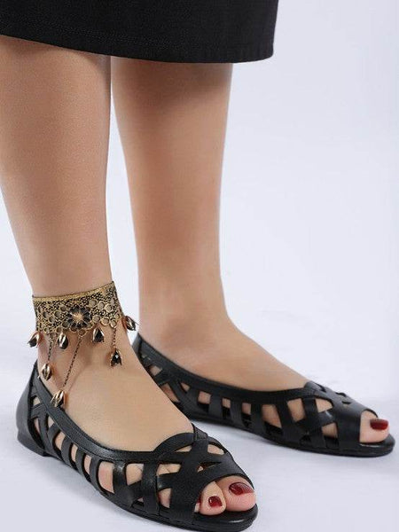 Chic Woven Peep Toe Flat Sandals - Beach Babes Beachwear - Fort Lauderdale