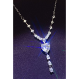 Brilliant 3 Carat Sterling Silver Necklace with Heart Pendant3 carat sterling silver necklace with heart-shaped and round sparkling stones