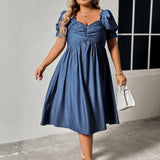 Honey Plus Size Ruched Sweetheart Neck Dress - Beach Babes Beachwear - Fort Lauderdale