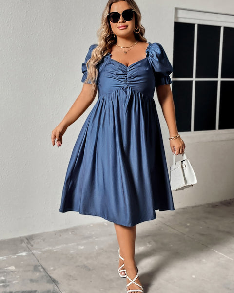 Honey Plus Size Ruched Sweetheart Neck Dress - Beach Babes Beachwear - Fort Lauderdale
