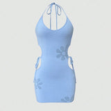 Cutout Halter Neck Mini Dress - Beach Babes Beachwear - Fort Lauderdale