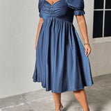 Honey Plus Size Ruched Sweetheart Neck Dress - Beach Babes Beachwear - Fort Lauderdale