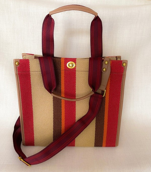 Versatile Stripe Tote: Essential Beach Wear Accessory - Beach Babes Beachwear - Fort Lauderdale