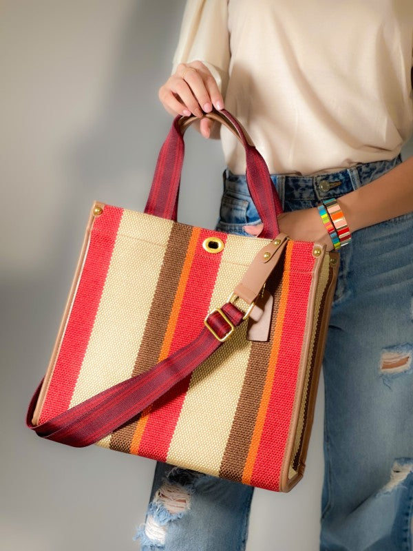 Versatile Stripe Tote: Essential Beach Wear Accessory - Beach Babes Beachwear - Fort Lauderdale