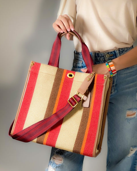 Versatile Stripe Tote: Essential Beach Wear Accessory - Beach Babes Beachwear - Fort Lauderdale