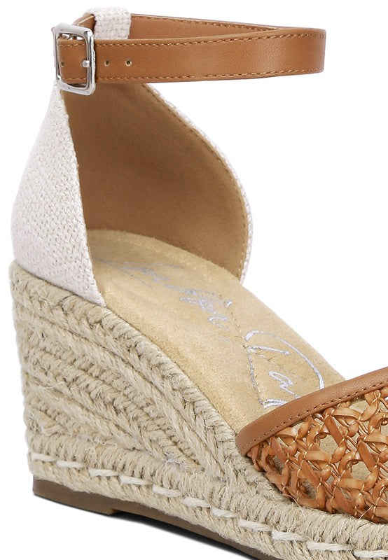 Mason Tan Buckle Wedge Heel Espadrilles - Beach Babes Beachwear - Fort Lauderdale
