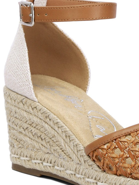 Mason Tan Buckle Wedge Heel Espadrilles - Beach Babes Beachwear - Fort Lauderdale