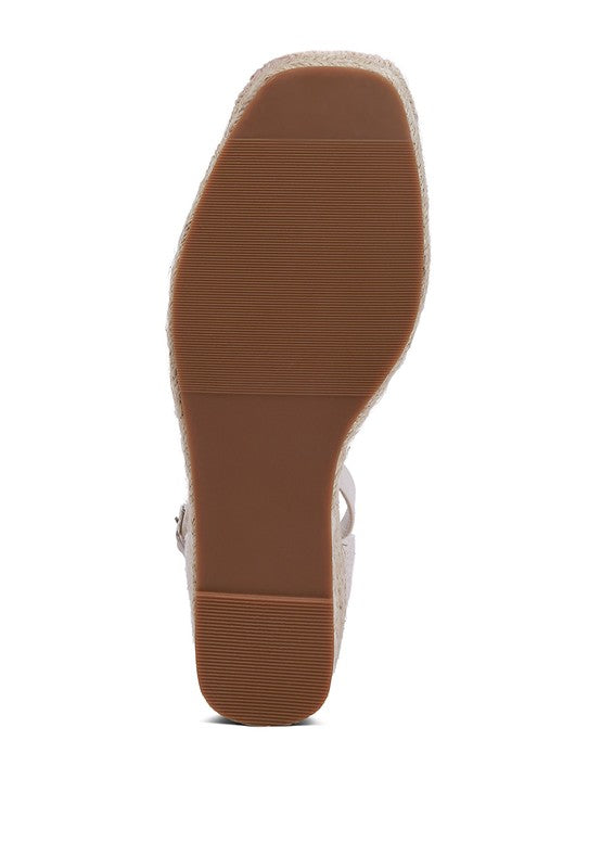 Mason Tan Buckle Wedge Heel Espadrilles - Beach Babes Beachwear - Fort Lauderdale