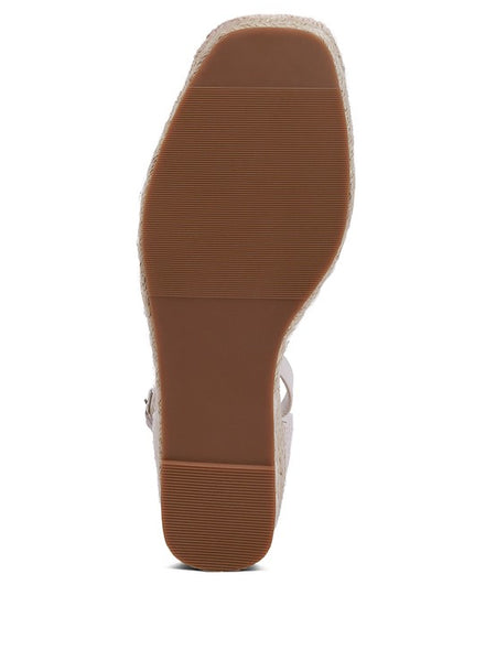 Mason Tan Buckle Wedge Heel Espadrilles - Beach Babes Beachwear - Fort Lauderdale