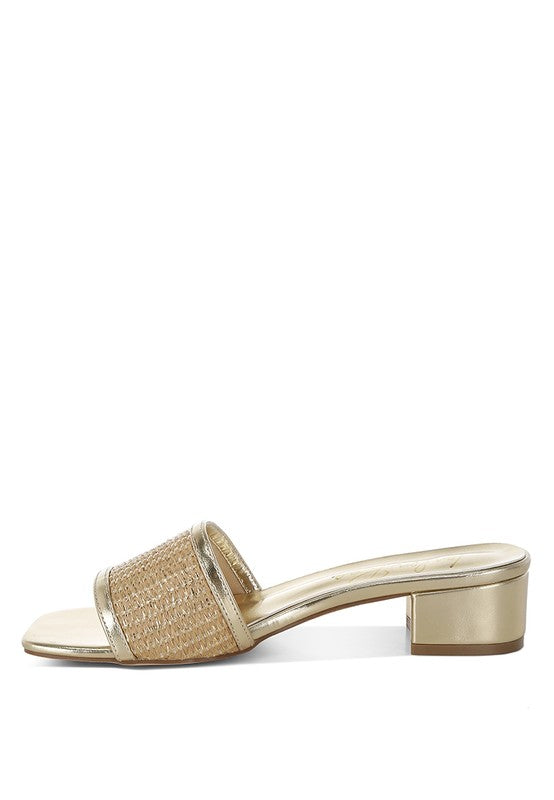 Raffia Slip on Metallic Sandals - Beach Babes Beachwear - Fort Lauderdale