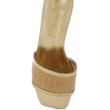 Raffia Slip on Metallic Sandals - Beach Babes Beachwear - Fort Lauderdale