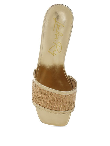Raffia Slip on Metallic Sandals - Beach Babes Beachwear - Fort Lauderdale
