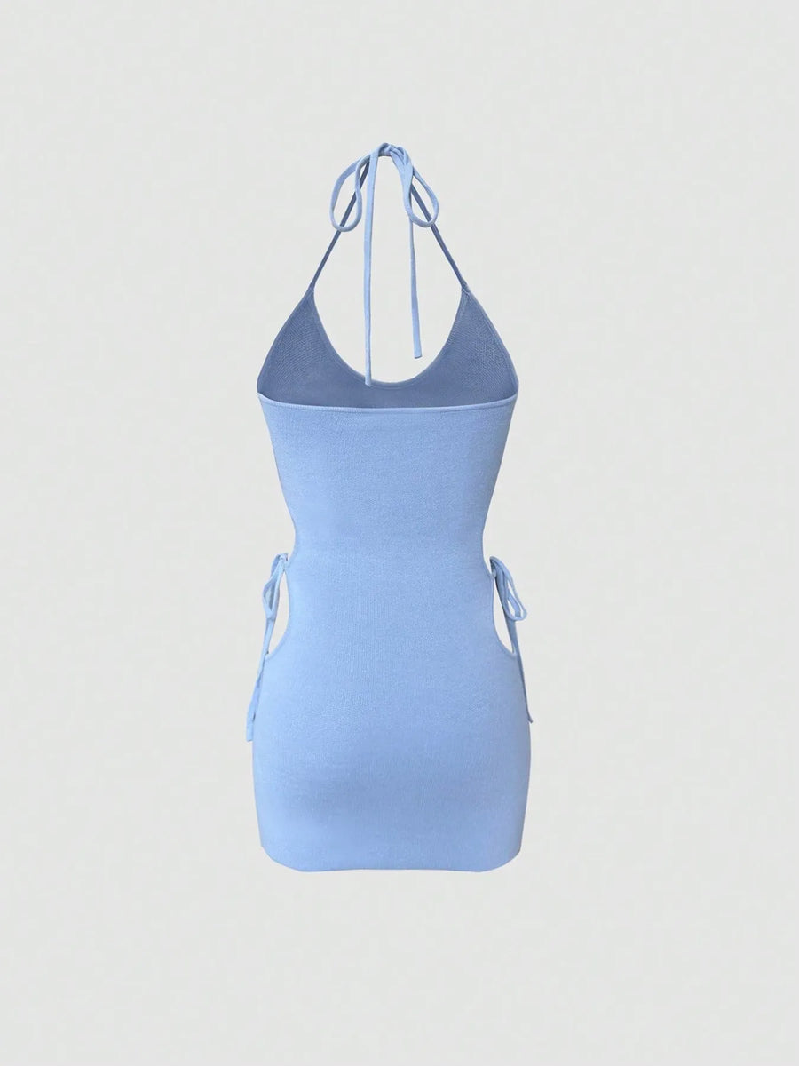 Cutout Halter Neck Mini Dress - Beach Babes Beachwear - Fort Lauderdale