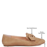 Rag Company women's denim bow loafers with flat heels light cushion insole and closed round toe