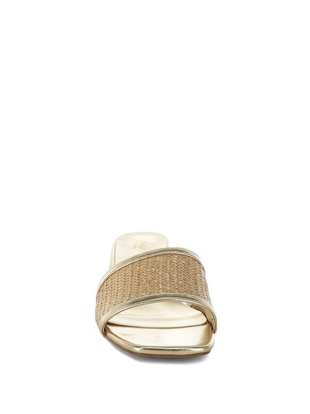 Raffia Slip on Metallic Sandals - Beach Babes Beachwear - Fort Lauderdale