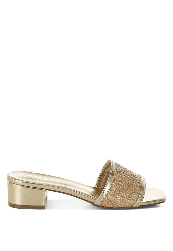 Raffia Slip on Metallic Sandals - Beach Babes Beachwear - Fort Lauderdale