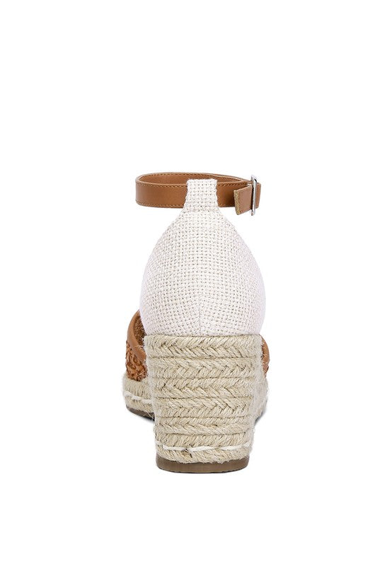 Mason Tan Buckle Wedge Heel Espadrilles - Beach Babes Beachwear - Fort Lauderdale