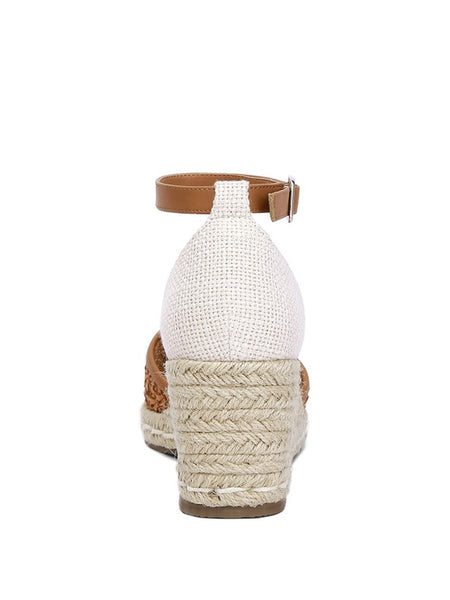 Mason Tan Buckle Wedge Heel Espadrilles - Beach Babes Beachwear - Fort Lauderdale