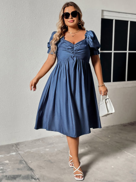 Honey Plus Size Ruched Sweetheart Neck Dress - Beach Babes Beachwear - Fort Lauderdale