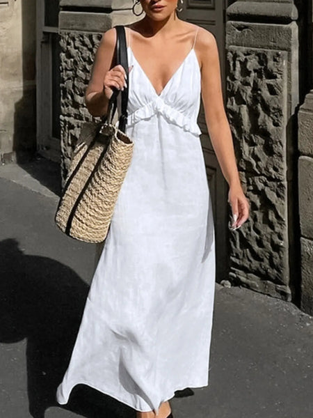 Ruffled A-Line  Maxi Dress - Beach Babes Beachwear - Fort Lauderdale