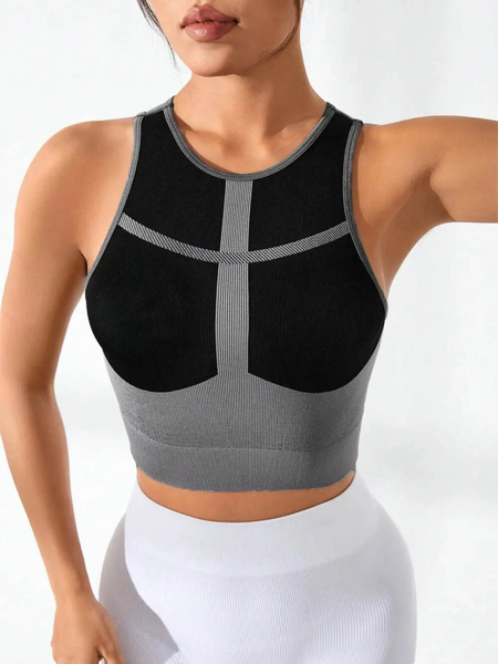 Color Block Round Neck Active Tank - Beach Babes Beachwear - Fort Lauderdale
