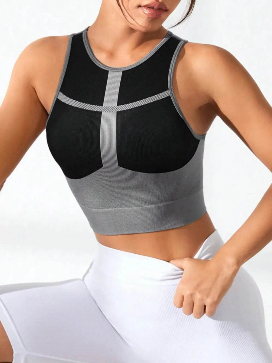 Color Block Round Neck Active Tank - Beach Babes Beachwear - Fort Lauderdale