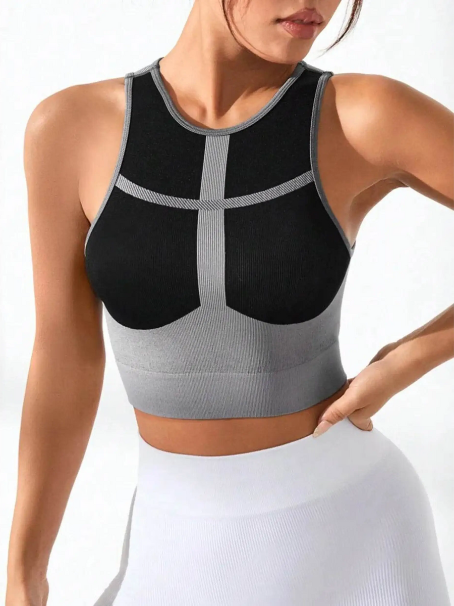 Color Block Round Neck Active Tank - Beach Babes Beachwear - Fort Lauderdale
