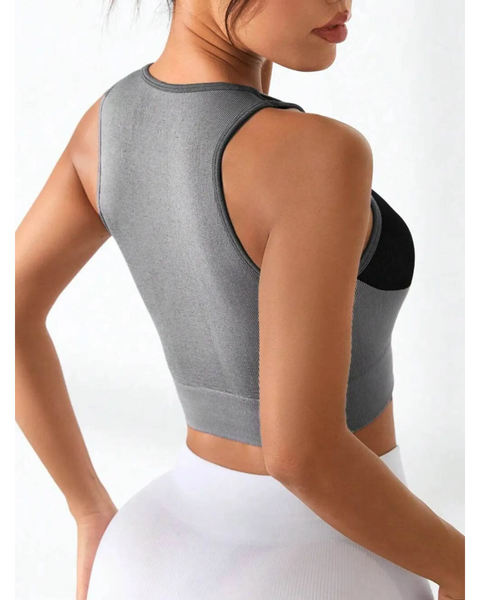 Color Block Round Neck Active Tank - Beach Babes Beachwear - Fort Lauderdale