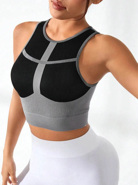 Color Block Round Neck Active Tank - Beach Babes Beachwear - Fort Lauderdale